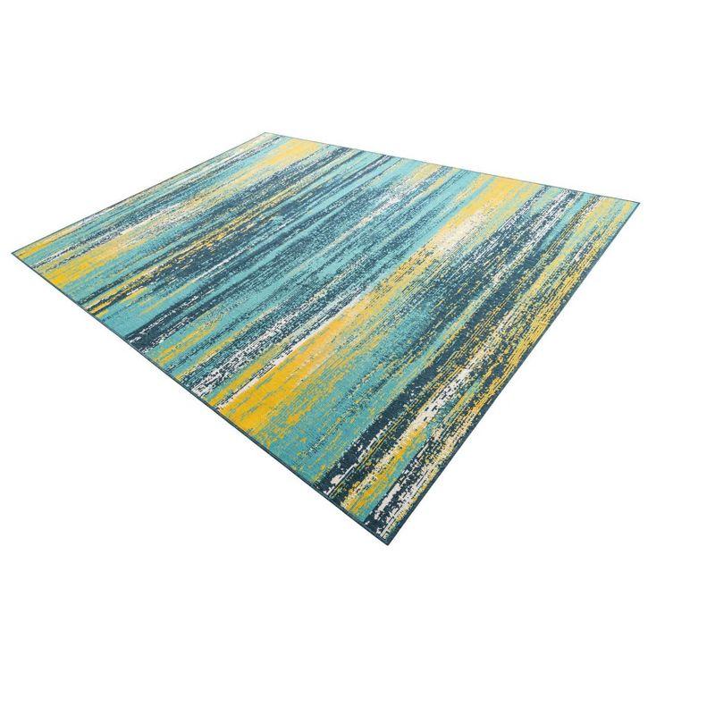 Unique Loom Outdoor Coastal Collection Area Rug - Ombre (6' 1" x 9' Rectangle Multi.Blue/Yellow)