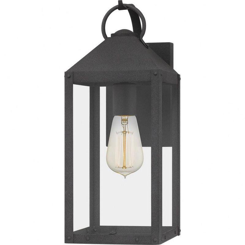 Thorpe 15" Mottled Black Metal Outdoor Wall Sconce