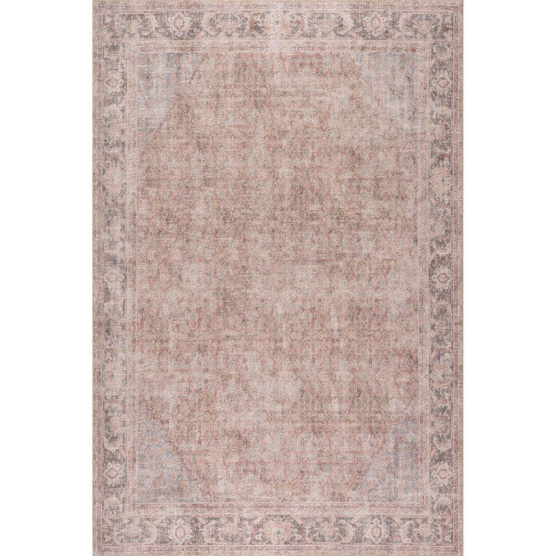 Hillstone Red and Beige Rectangular Synthetic Area Rug