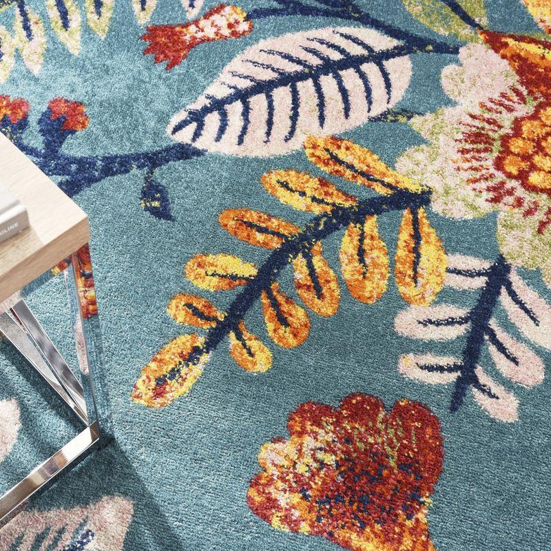 Nourison Allur Botanical Indoor Area Rug Turquoise Multicolor 7'10" x 9'10"