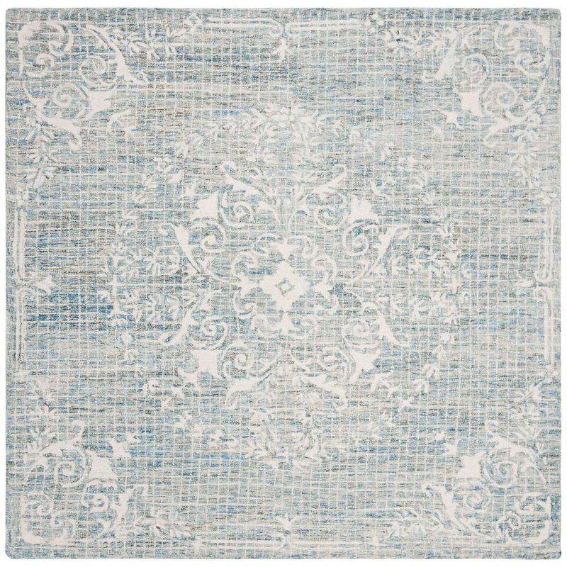 Abstract ABT762 Handmade Indoor Area Rug - Light Blue - 6'x6' - Safavieh