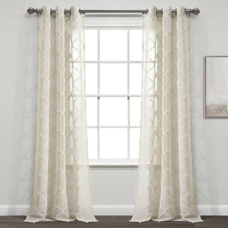 Lush Decor Avon Trellis Sheer Trellis Sheer Curtain Panels (Set of 2)