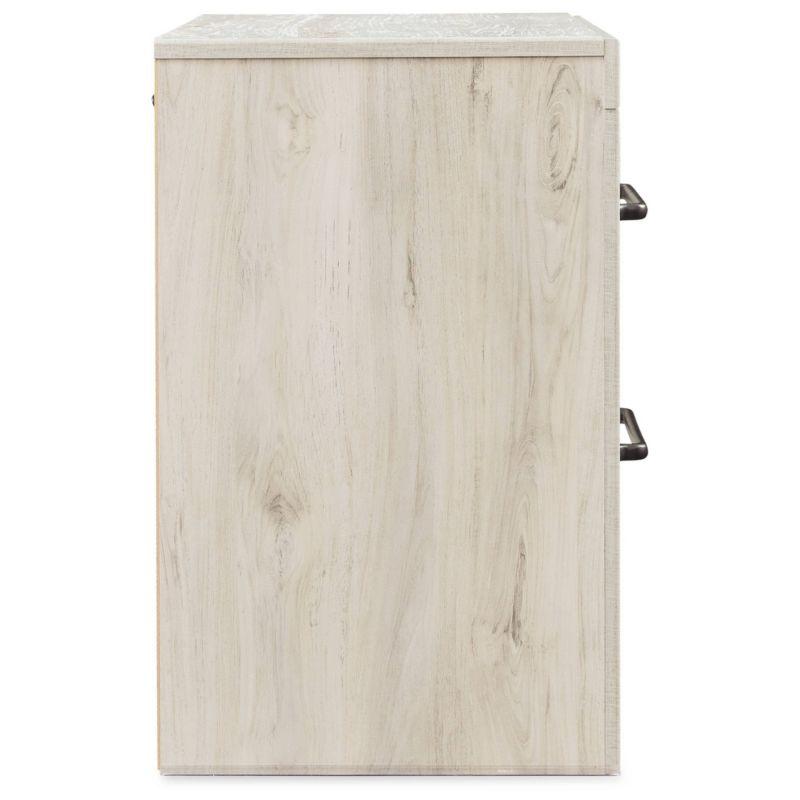 Wispy Whitewash Rustic Industrial 2-Drawer Nightstand with USB