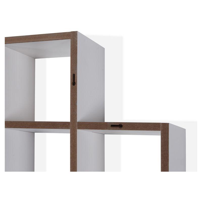 Minimalist White Wood Floating Cube Wall Shelf - Versatile Display