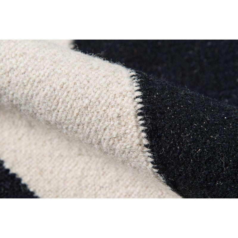 3'6"x5'6" Topanga Area Rug Black - Novogratz by Momeni: Wool, Geometric, Handmade, Low Pile, Indoor Use
