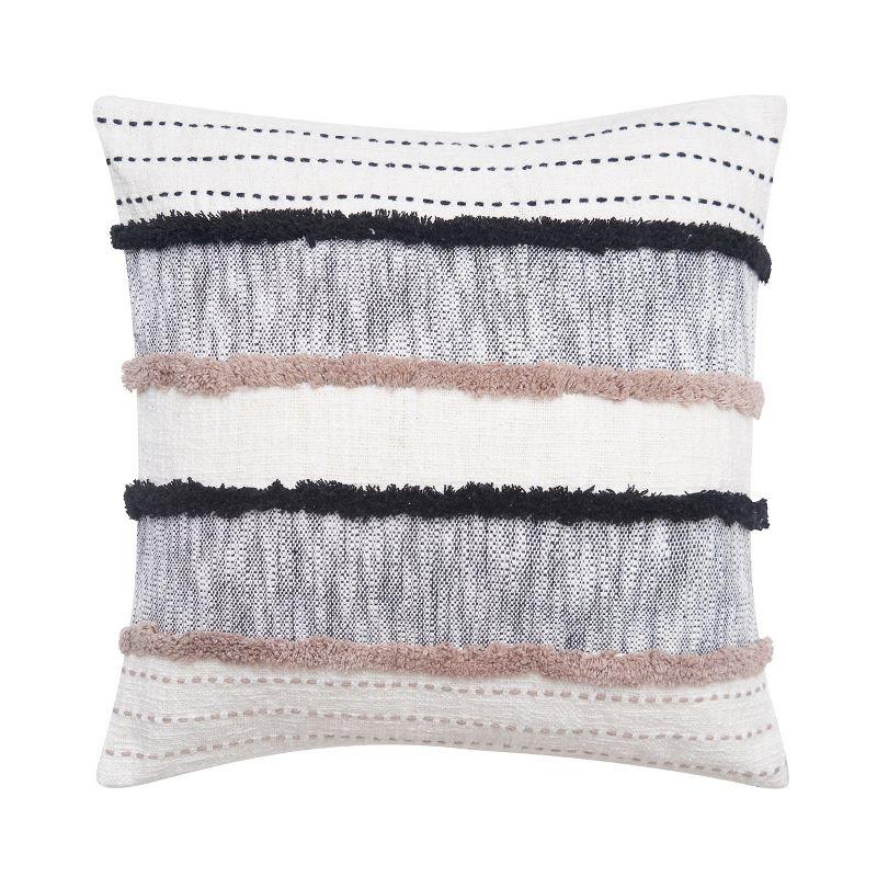 Embroidered Cotton Throw Pillow