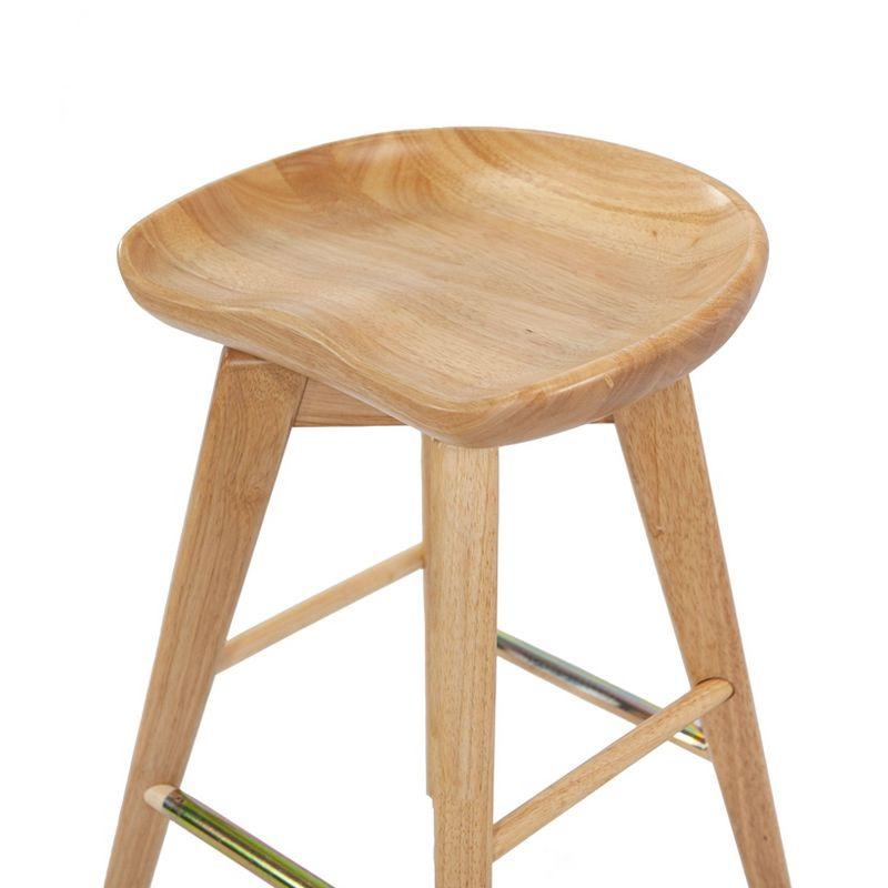 31" Bali Swivel Barstool Hardwood/Natural - Boraam: Contemporary, Backless, 300lb Capacity