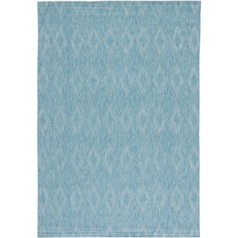 Courtyard CY8522 Power Loomed Indoor and Outdoor Area Rug - Aqua/Aqua - 5'3"x7'7" - Safavieh