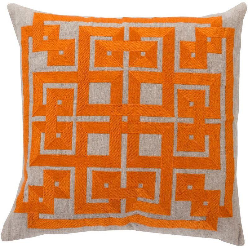 Mark & Day Veldzicht 18"H x 18"W Square Pillow Cover Down Insert Global Light Gray Throw Pillow