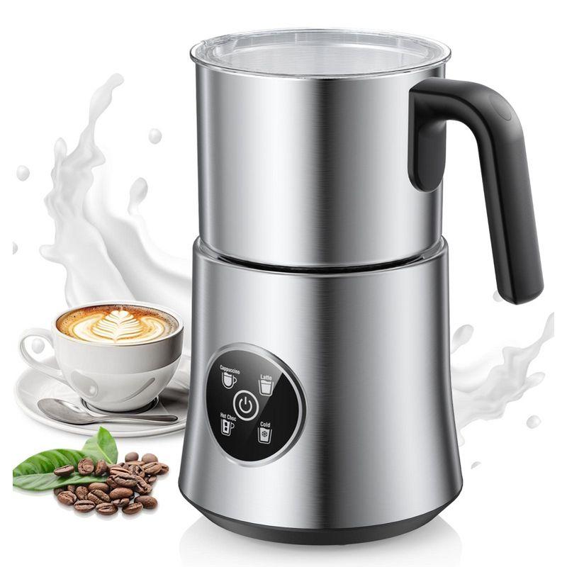 Teendow 900ml Electric Milk Frother Machine, Coffee Foamer Stainless Steel Milk Pitcher, Tea Stirrer, Hot And Cold Double,sliver | Wayfair
