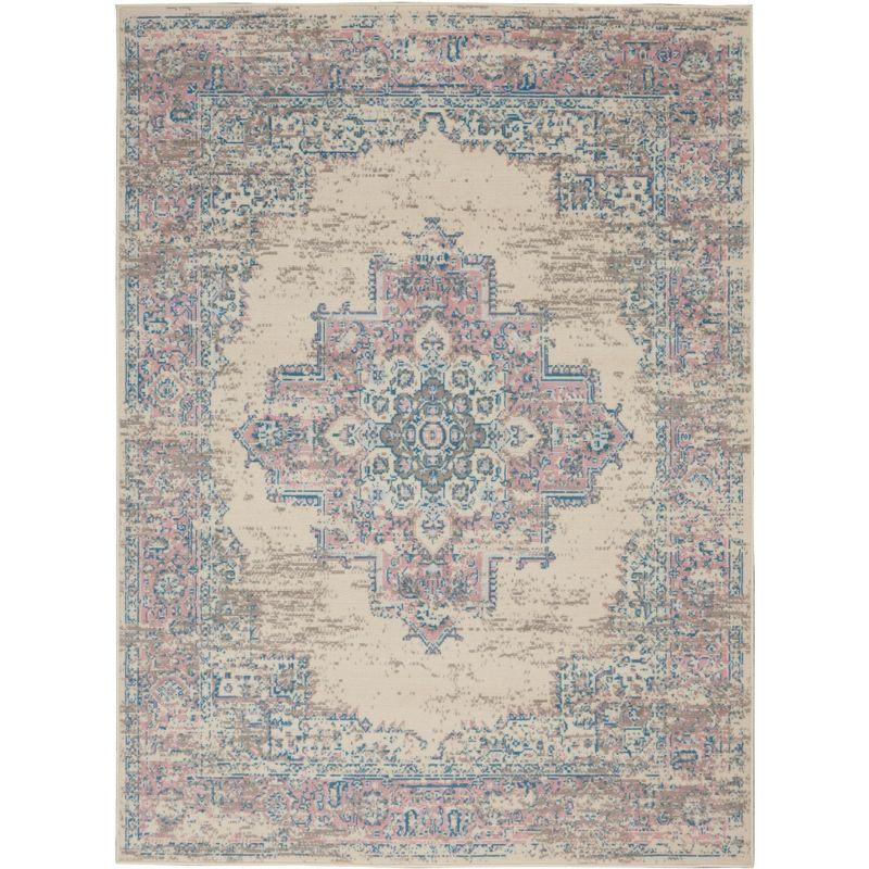 Nourison Grafix GRF14 Ivory/Pink Indoor Area Rug 6' x 9'