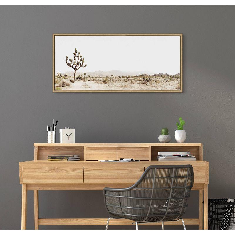 18" x 40" Sylvie Lone Joshua Tree by Amy Peterson Art Studio Framed Wall Canvas Natural: Modern Decor