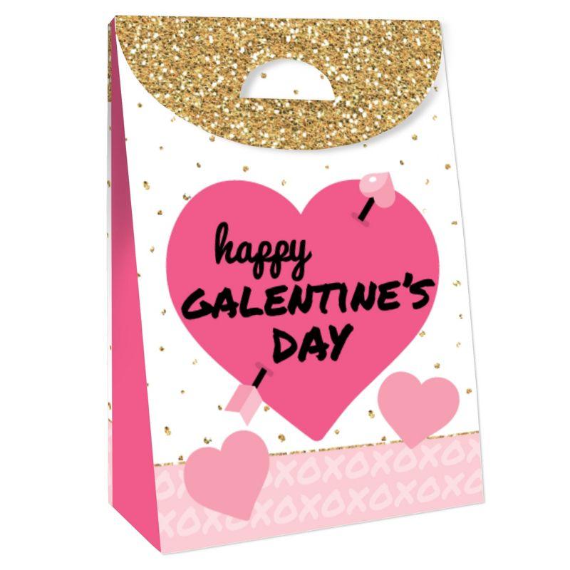 Big Dot of Happiness Be My Galentine - Galentine's & Valentine's Day Gift Favor Bags - Party Goodie Boxes - Set of 12