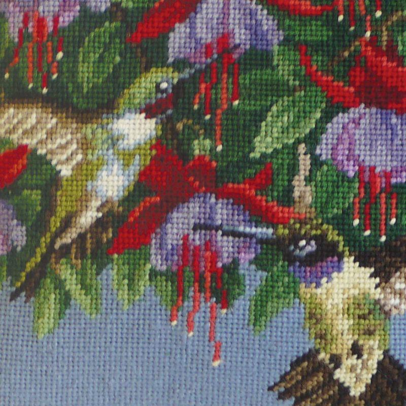 C&F Home Hummingbird & Fuchsias Needlepoint Throw Pillow