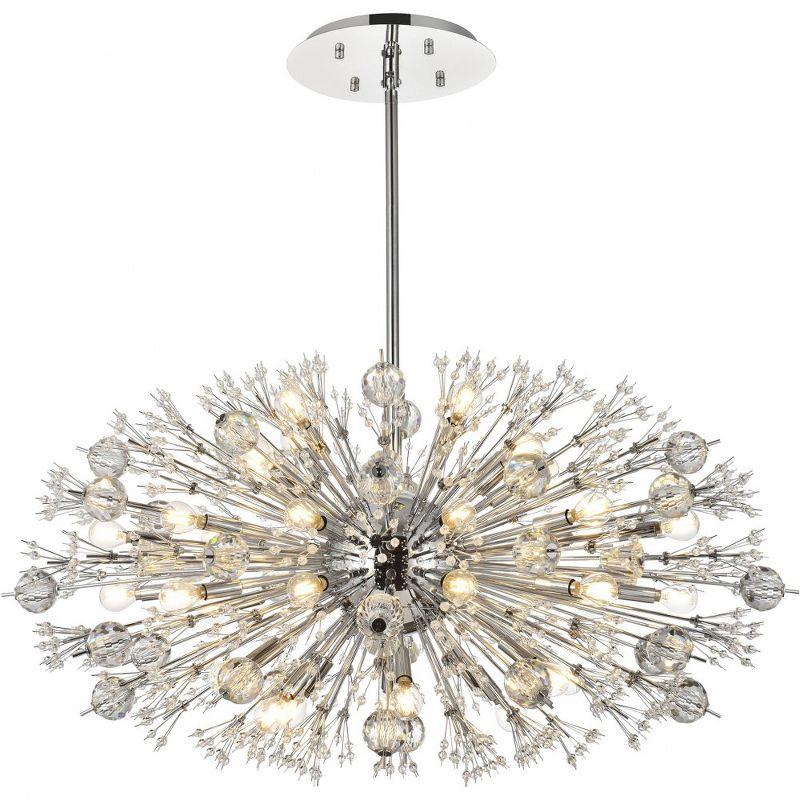 Vera 38-Light Chrome and Crystal Starburst Pendant