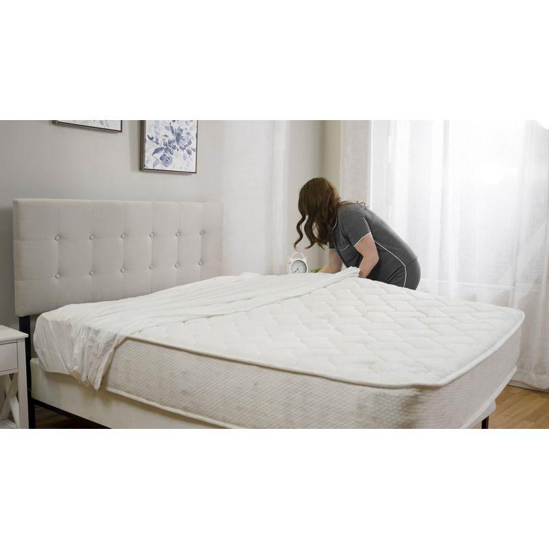 Mars Wellness Waterproof Vinyl Mattress Protector and Cover - White Mattress Cover Sheet  Fitted Twin