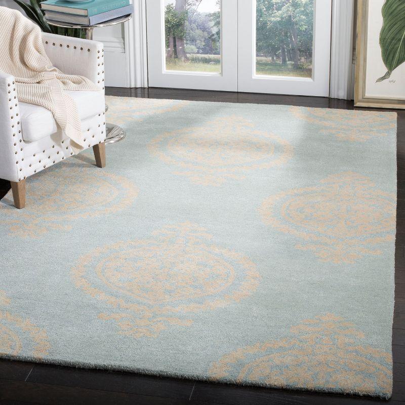 Hand-Tufted Soho Blue Wool & Viscose 6' Area Rug