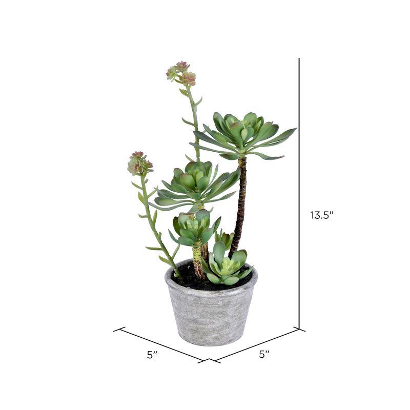 Vickerman 13.5" Artificial Green Succulent, Paper Pot.