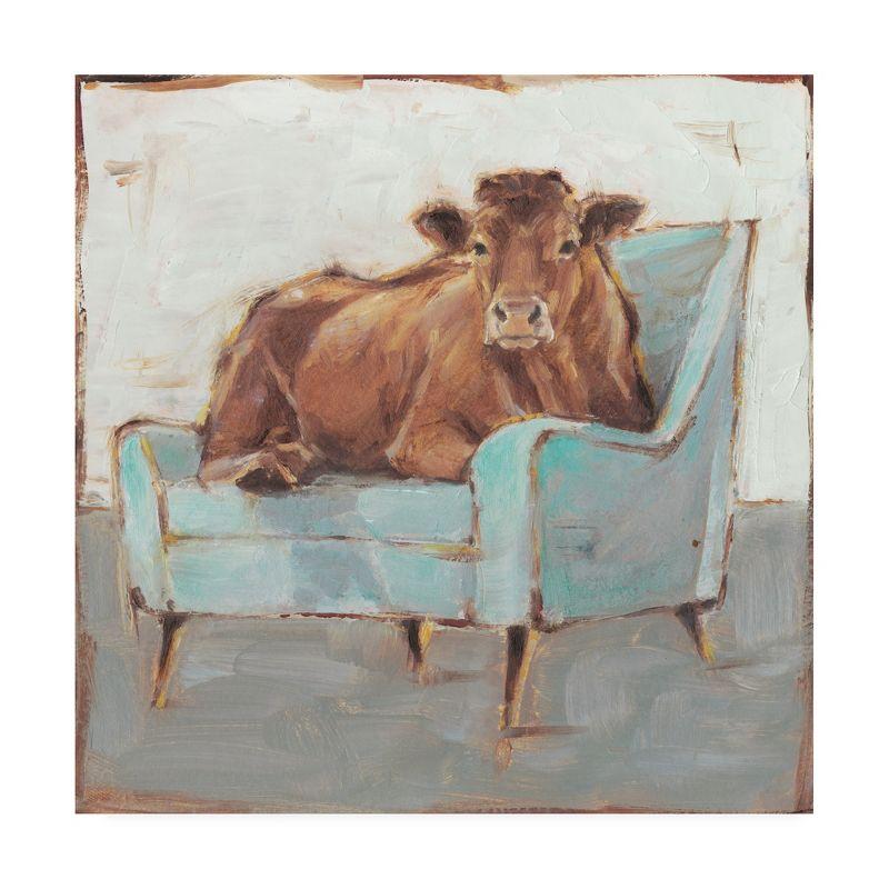 Trademark Fine Art -Ethan Harper 'Moo-ving In IV' Canvas Art - 14''x14''