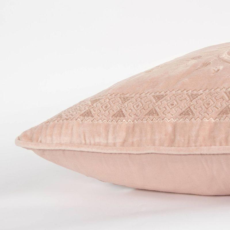 20"x20" Oversize Poly Filled Solid Square Throw Pillow Cover Blush - Rizzy Home: Cotton, Reversible, Zippered