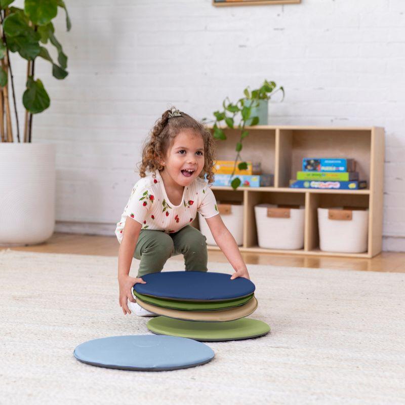 ECR4Kids ECR4Kids SoftZone Colorful Floor Pads, Round, Flexible Seating, 6-Piece