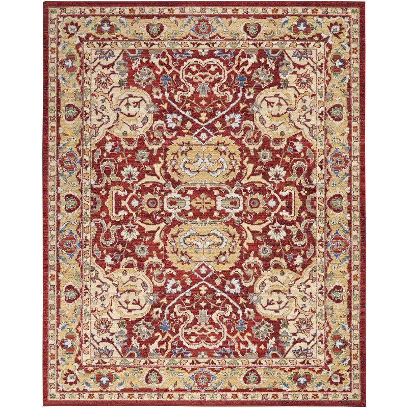 Majestic Medallion Red & Gold Wool Blend 8' x 10' Area Rug