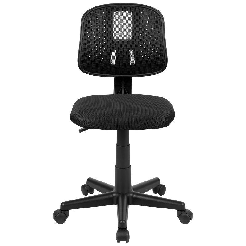 Ergonomic Mid-Back Black Mesh Swivel Task Chair with Lumbar Support