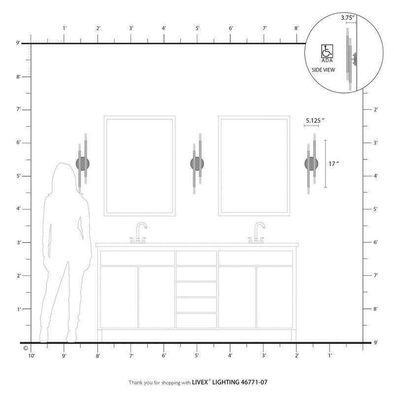 Livex Lighting Soho 4 - Light Wall Light in  Bronze/Antique Brass