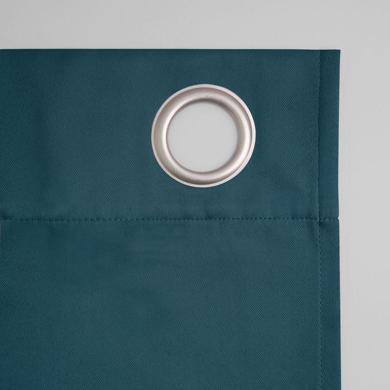 Teal 95" Polyester Blackout Grommet Curtain Panel