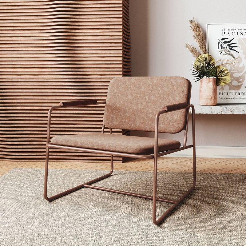 2.0 Whythe Low Accent Chair Corten - Manhattan Comfort: Upholstered, No Assembly, Steel Legs