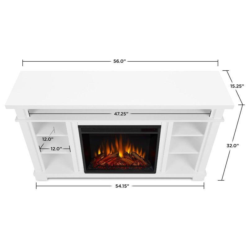 Belford 56" White Electric Fireplace TV Stand with Shelves