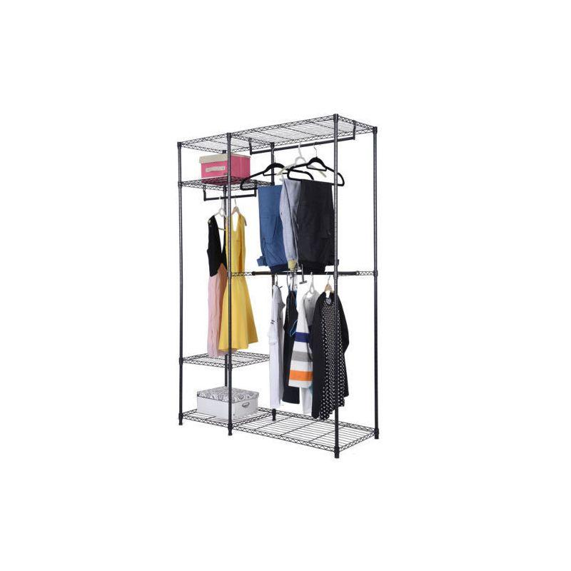 Costway 48''x18''x71'' Closet Organizer Garment Rack Portable Clothes Hanger Home Shelf