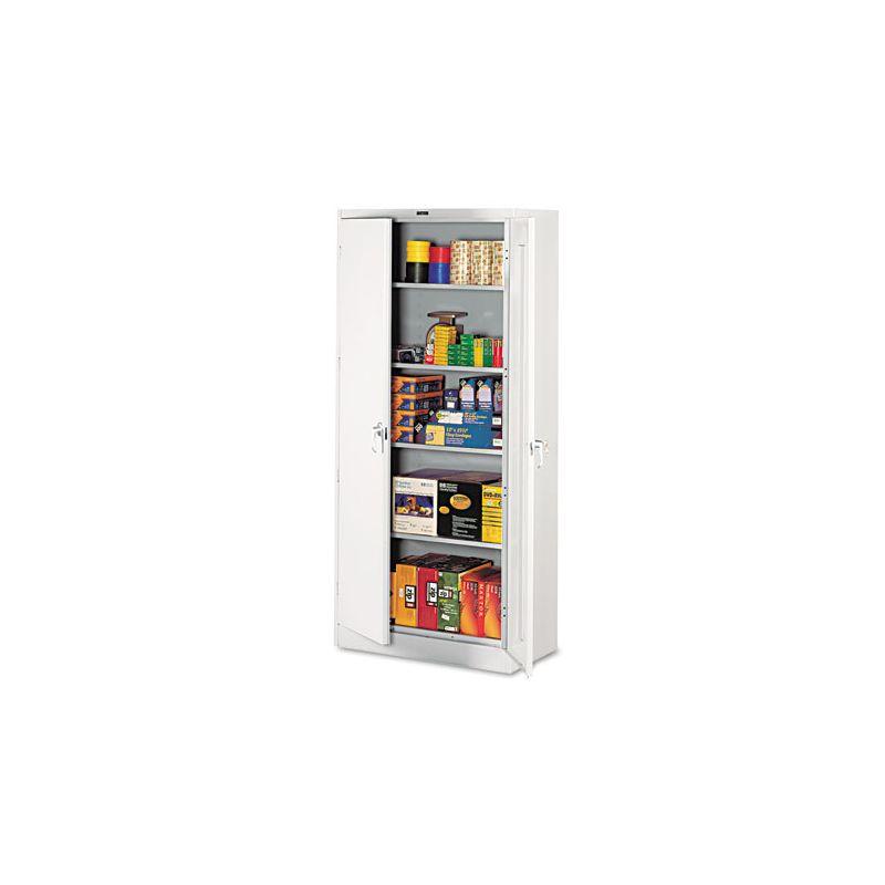 Light Gray Lockable Steel Office Cabinet with Adjustable Shelving