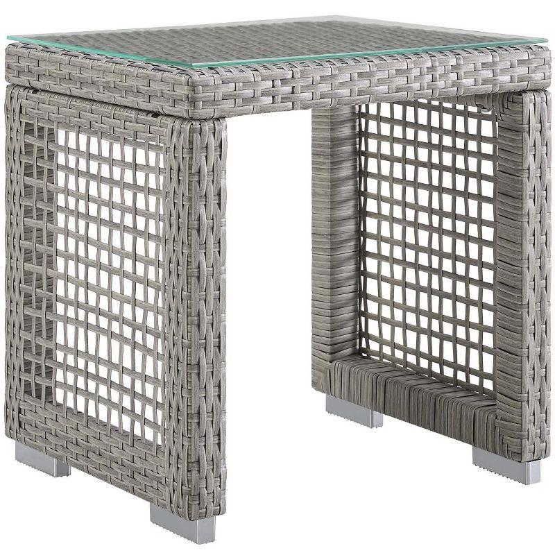 Modway Aura Outdoor Patio Wicker Rattan Side Table - Gray