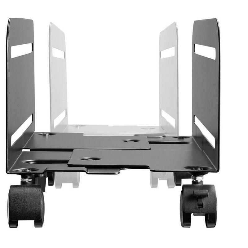 Monoprice Steel Computer Case CPU Tower Mobile Stand - Black Powder-Coated Steel Construction - Workstream Collection