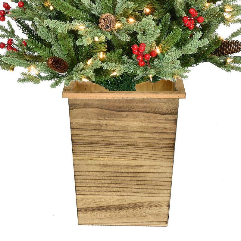 Kurt Adler 4.5-Foot Pre-Lit Green Potted Tree with Berries and Pinecones