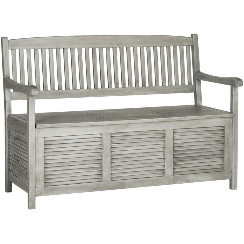 Brisbane Bench - Outdoor - PAT7017 - Grey - Safavieh