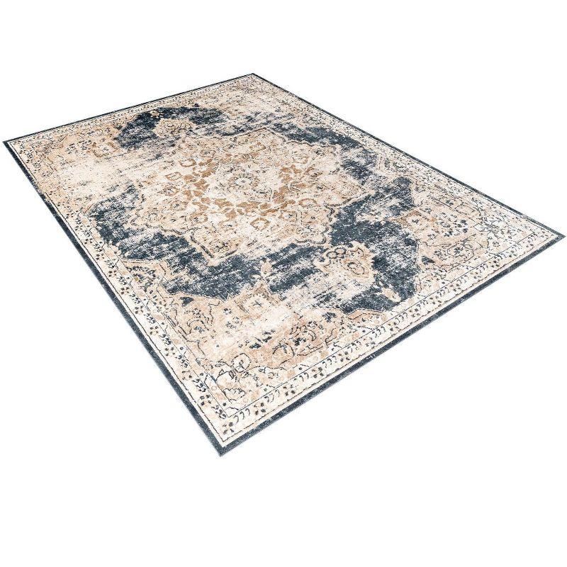 Unique Loom Chateau Collection Area Rug - Roosevelt (9'  x 12' 2" Rectangle Dark Blue/Beige)