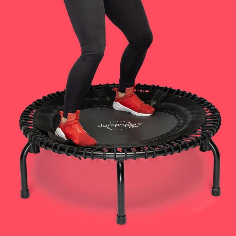 JumpSport JumpSport 370 Home Gym 39" Heavy Duty Fitness Trampoline with 4-In-1 DVD, Black