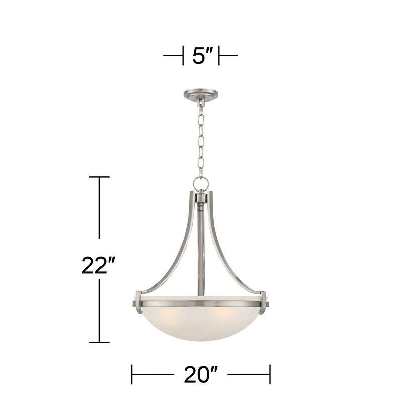 Sleek Brushed Nickel 4-Light Pendant with Frosted Glass Shade