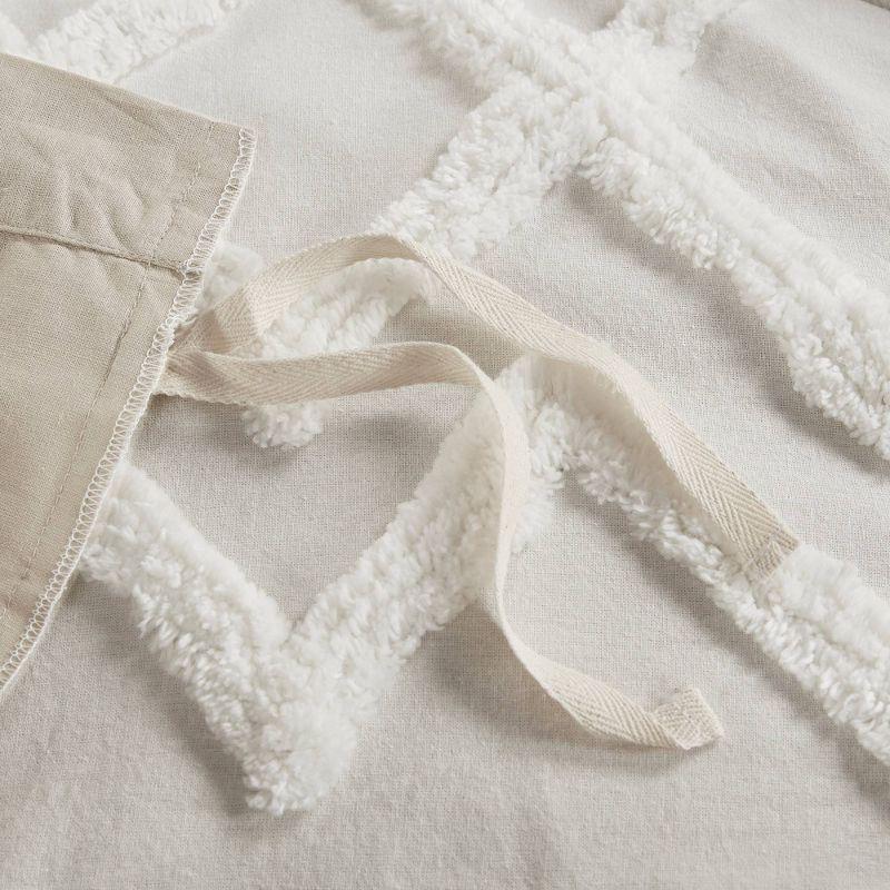 Mila Cotton Duvet Cover Set with Chenille Tufting