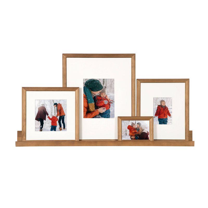 Bordeaux Natural Pine Wood Wall Shelf & Frame Set, 45"