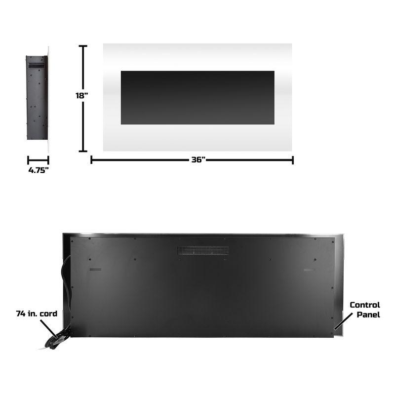 Northwest 36-Inch Modern Wall-Mount Electric Fireplace with Remote