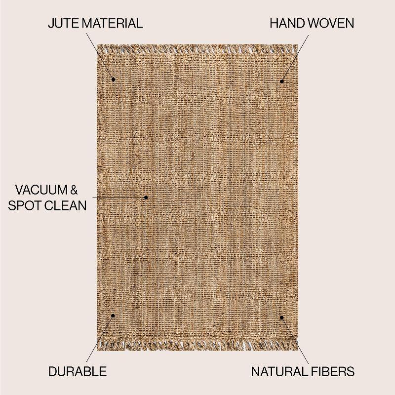 Para Hand Woven Chunky Jute with Fringe Area Rug - JONATHAN Y