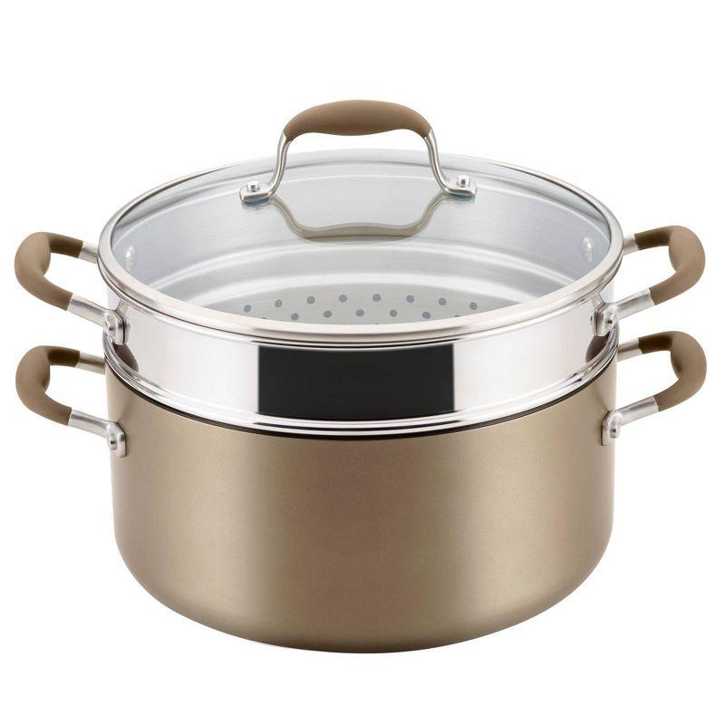 Bronze 8.5-Quart Hard-Anodized Stockpot with Steamer Insert