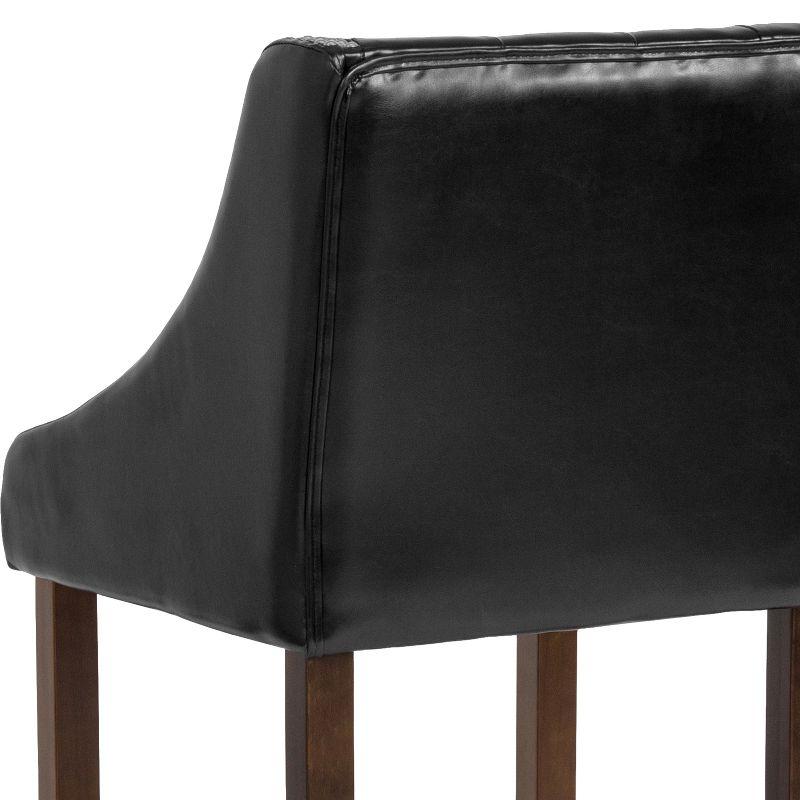 Flash Furniture Carmel Series 30" High Transitional Tufted Walnut Barstool with Accent Nail Trim