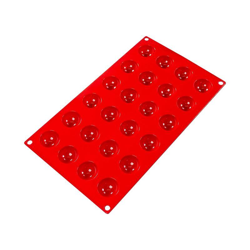 Red Silicone 24-Cavity Hemisphere Baking Mold