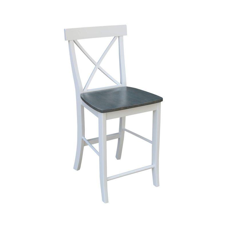 24&#34; X Back Counter Height Barstool Barstool White - International Concepts