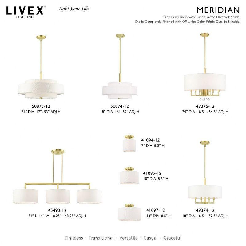 Livex Lighting Meridian 1 - Light Semi-Flush Mount in  Satin Brass