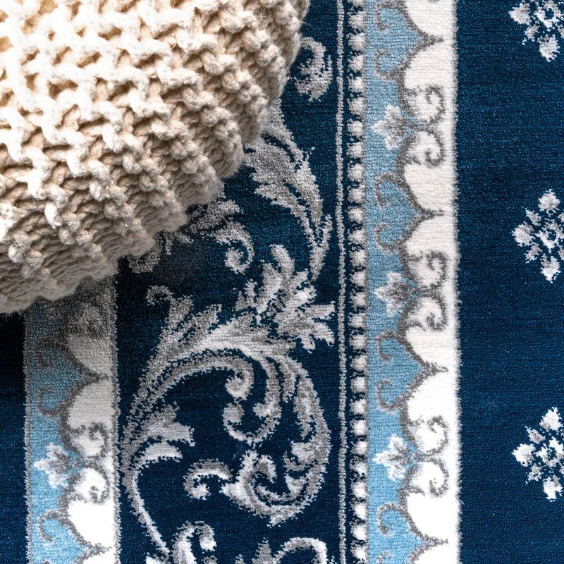 3'x 5' Acanthus French Border Area Rug, Navy/Blue - JONATHAN Y